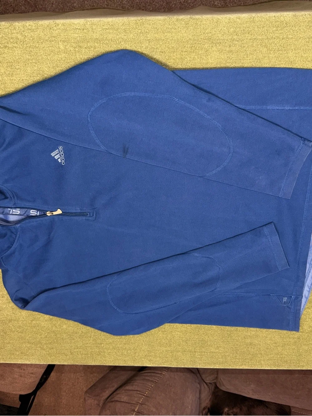 Adidas TS Quarter Zip Pullover Mens Size 2XL Blue Golf Athletic Sweatshirt